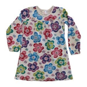 Hanna Andersson White Multi Colored Floral Cotton Dress Girls 150 cm US 10-12